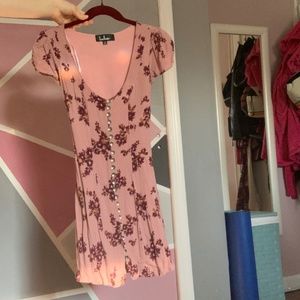 pink cottagecore floral dress